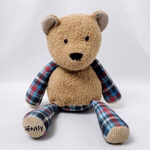 Scentsy Buddy Boulder The Bear Plush Stuffed‎ Animal Plaid Tan Corduroy